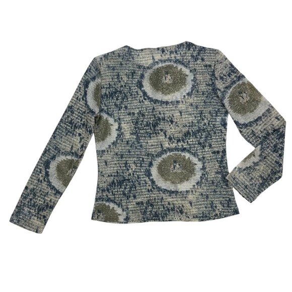 Future Ozbek Cardigan Sweater 42 US/8 Long Sleeve Button Front Shiny Knit Italy - Picture 11 of 12